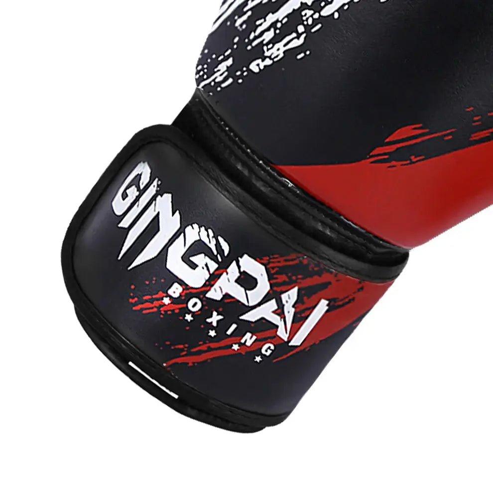 1 Pair Adult Boxing Gloves Men Punching Training Sparring Comfortable Adjustable Fighting Mitts Hand Protector Black Red Blue - KC’s Way‼️🥊