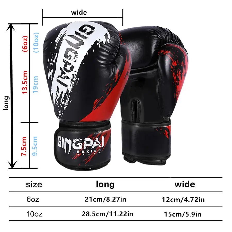 1 Pair Adult Boxing Gloves Men Punching Training Sparring Comfortable Adjustable Fighting Mitts Hand Protector Black Red Blue - KC’s Way‼️🥊