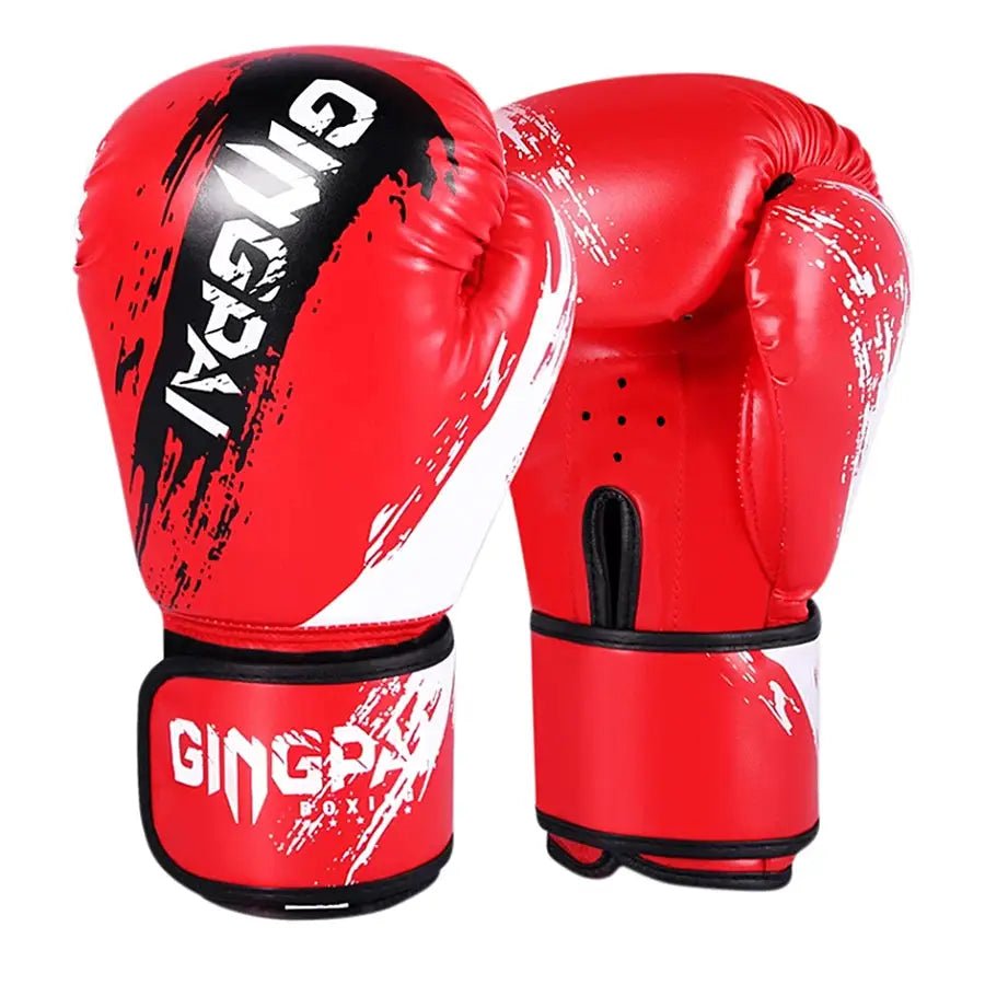 1 Pair Adult Boxing Gloves Men Punching Training Sparring Comfortable Adjustable Fighting Mitts Hand Protector Black Red Blue - KC’s Way‼️🥊