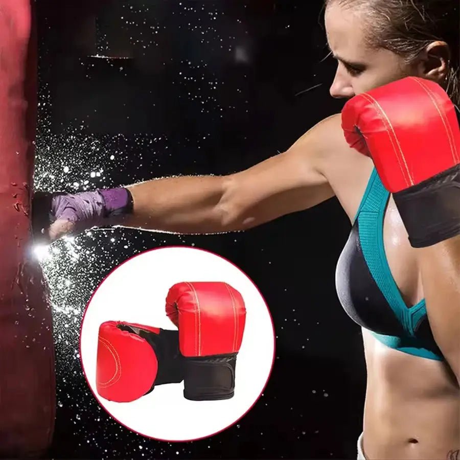 1 Pair Boxing Gloves Adults Women Men Boxing Sanda Gloves Unisex Boxing Training Exercise Leather Gloves Sports Protection Mitts - KC’s Way‼️🥊