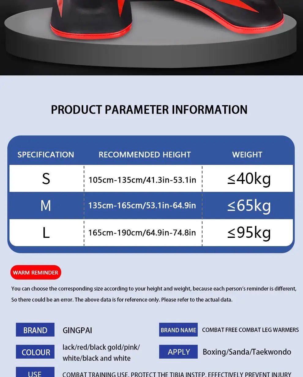 1 Pair High - Quality Boxing Shin Guards Ankle Protector MMA Muay Thai Training Leg Warmers Light Kicking Shin Pads Leg Guard - KC’s Way‼️🥊