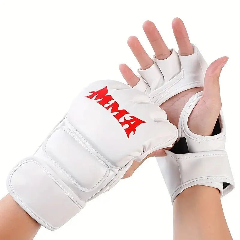 1 Pair Of Pu Boxing Gloves Mma Gloves Half Finger Sandbag Taekwondo Muay Thai Gloves Professional Boxing Training Equipment - KC’s Way‼️🥊