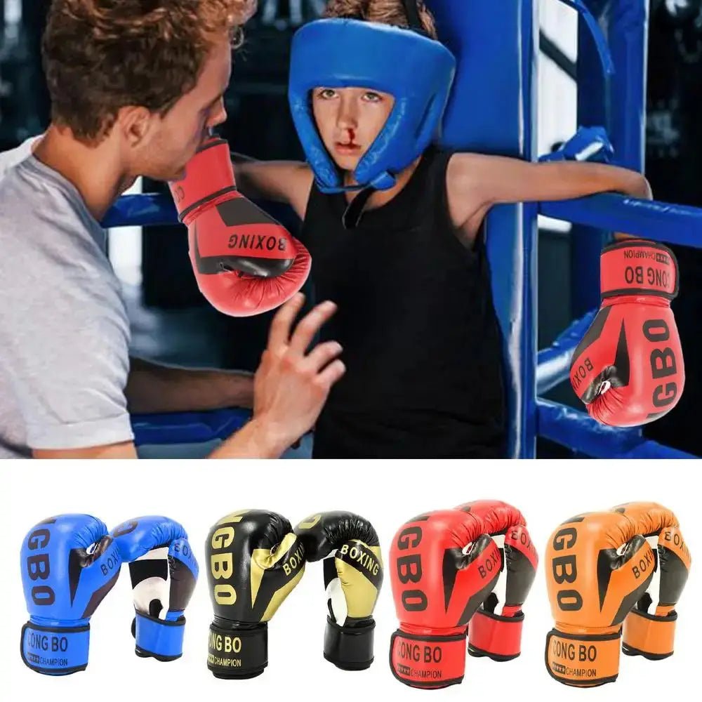 1 Pair Punching Training Workout Fight Exercise Mitts Kids Leather Boxing Gloves Kids Children Train Gym Glove Hand Protector - KC’s Way‼️🥊