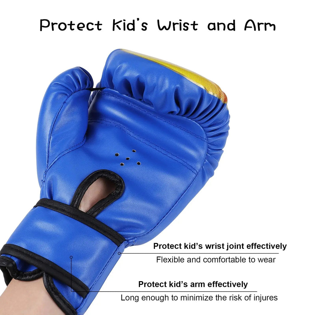 1 Pair Punching Training Workout Fight Exercise Mitts Kids Leather Boxing Gloves Kids Children Train Gym Glove Hand Protector - KC’s Way‼️🥊