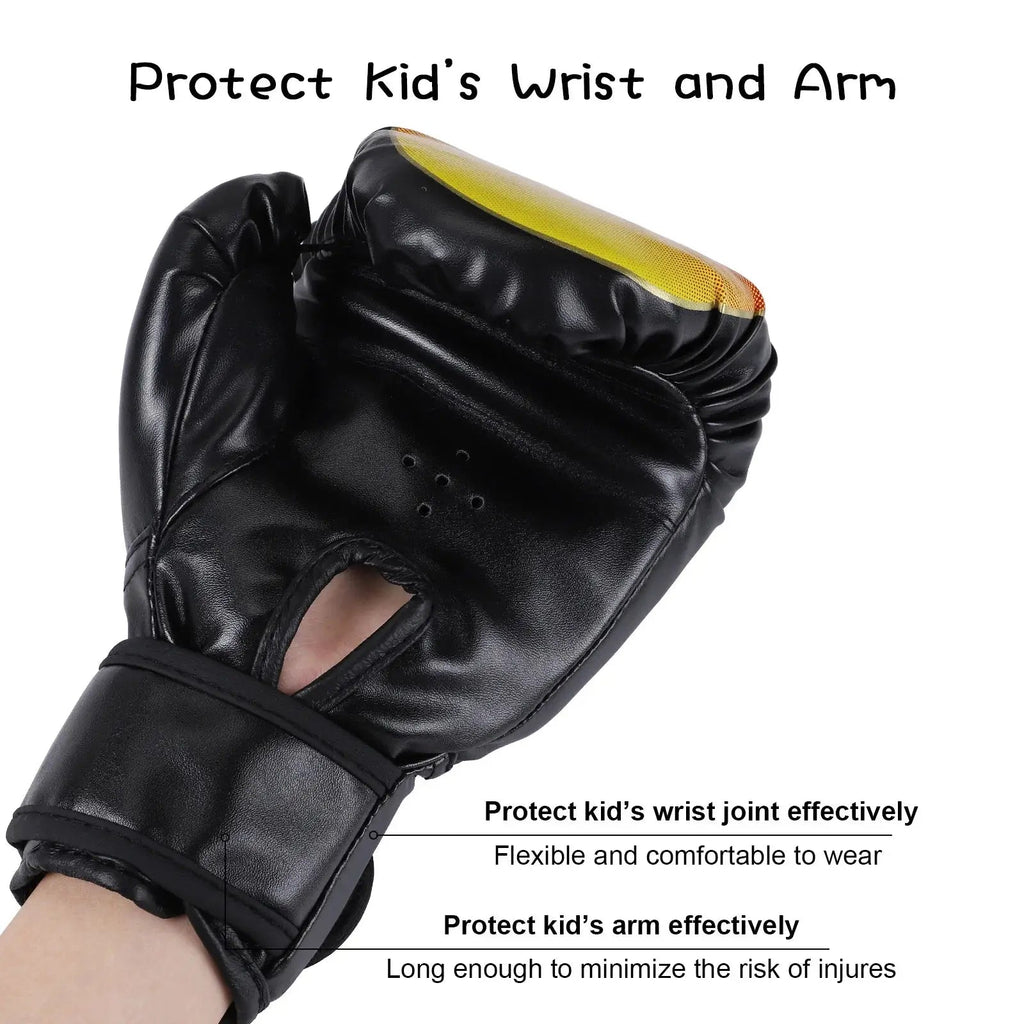 1 Pair Punching Training Workout Fight Exercise Mitts Kids Leather Boxing Gloves Kids Children Train Gym Glove Hand Protector - KC’s Way‼️🥊