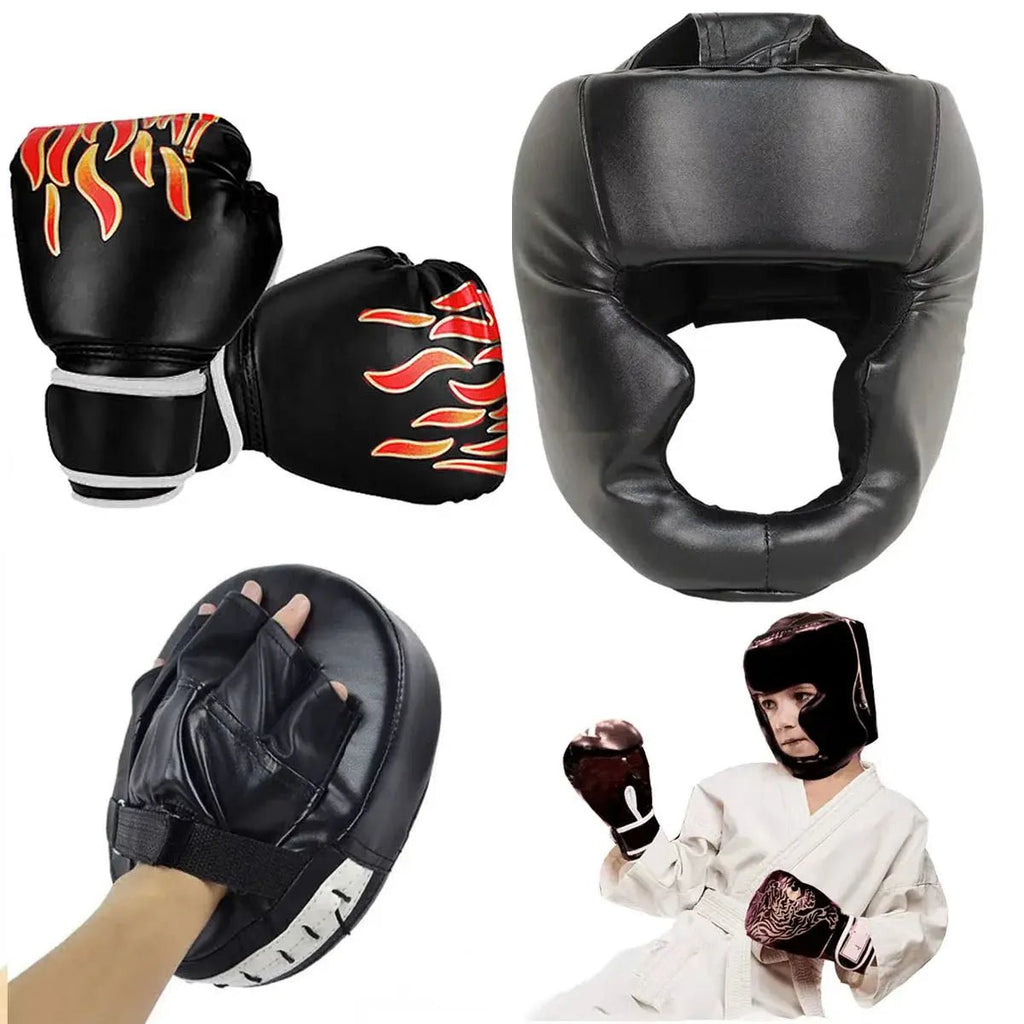 1 Pair Punching Training Workout Fight Exercise Mitts Kids Leather Boxing Gloves Kids Children Train Gym Glove Hand Protector - KC’s Way‼️🥊