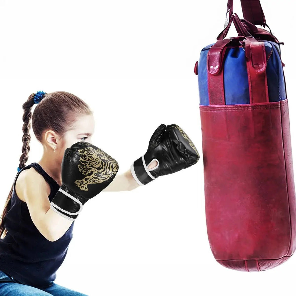 1 Pair Punching Training Workout Fight Exercise Mitts Kids Leather Boxing Gloves Kids Children Train Gym Glove Hand Protector - KC’s Way‼️🥊