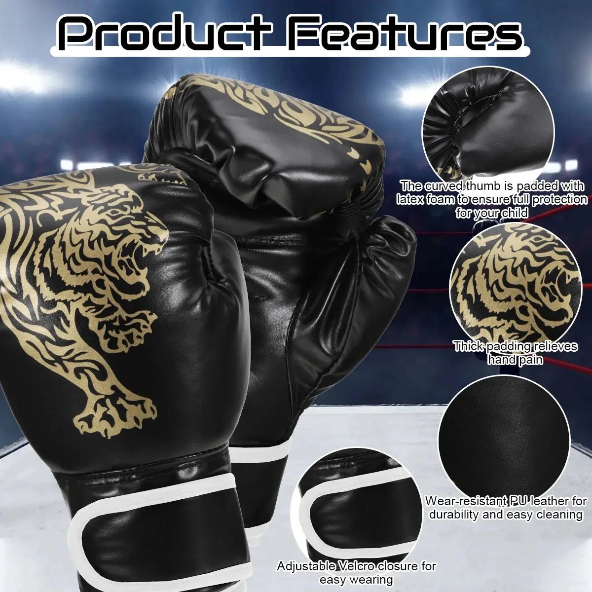 1 Pair Punching Training Workout Fight Exercise Mitts Kids Leather Boxing Gloves Kids Children Train Gym Glove Hand Protector - KC’s Way‼️🥊