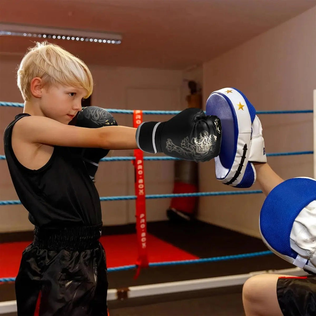 1 Pair Punching Training Workout Fight Exercise Mitts Kids Leather Boxing Gloves Kids Children Train Gym Glove Hand Protector - KC’s Way‼️🥊