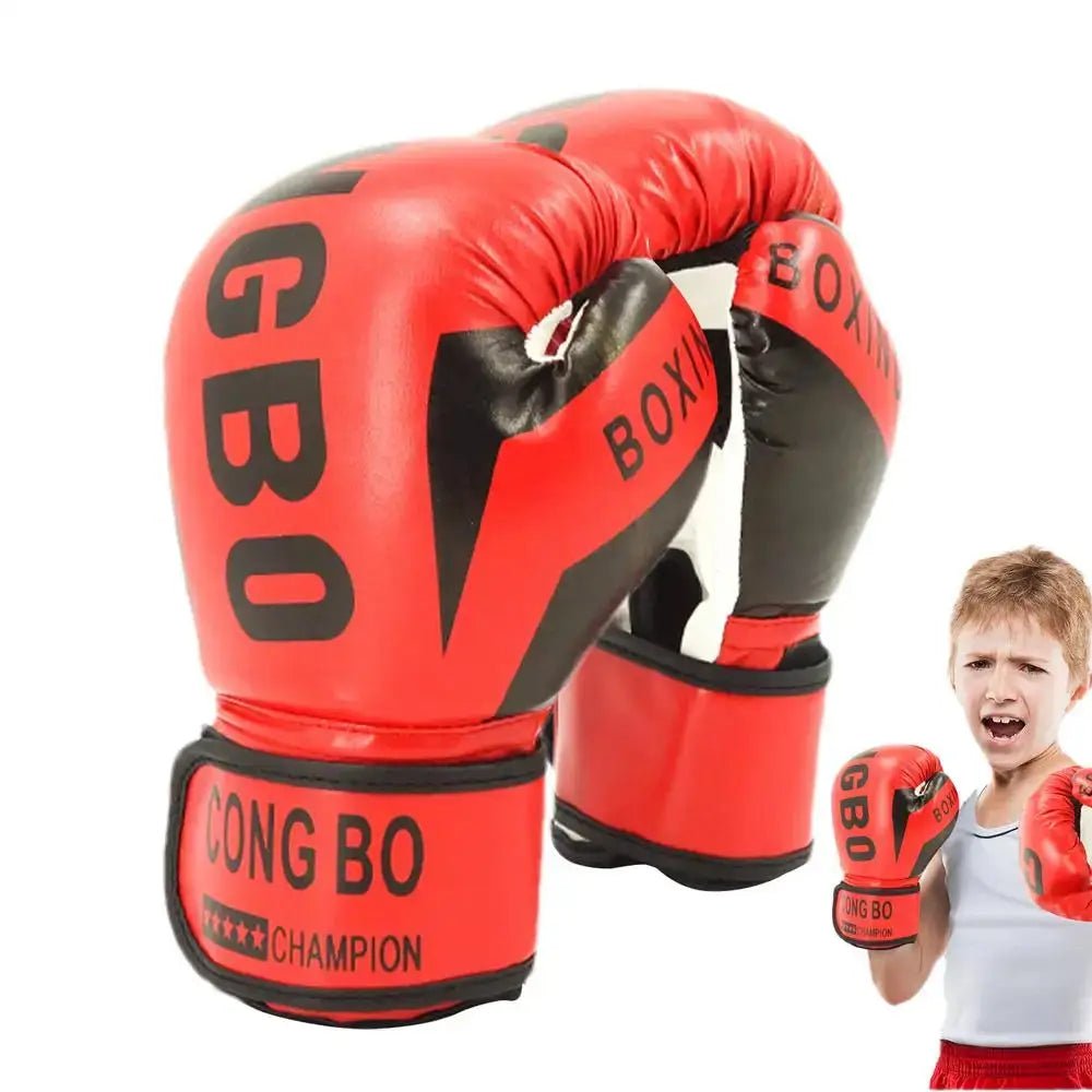 1 Pair Punching Training Workout Fight Exercise Mitts Kids Leather Boxing Gloves Kids Children Train Gym Glove Hand Protector - KC’s Way‼️🥊