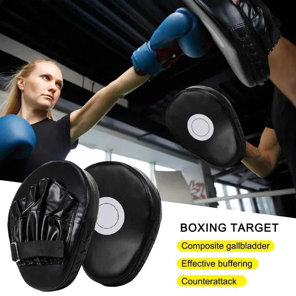 1/2Pcs Curved Boxing Hand Target PU Leather Punching Breathable Kickboxing Pads Boxing Focus Pad for MMA Martial Arts Training - KC’s Way‼️🥊