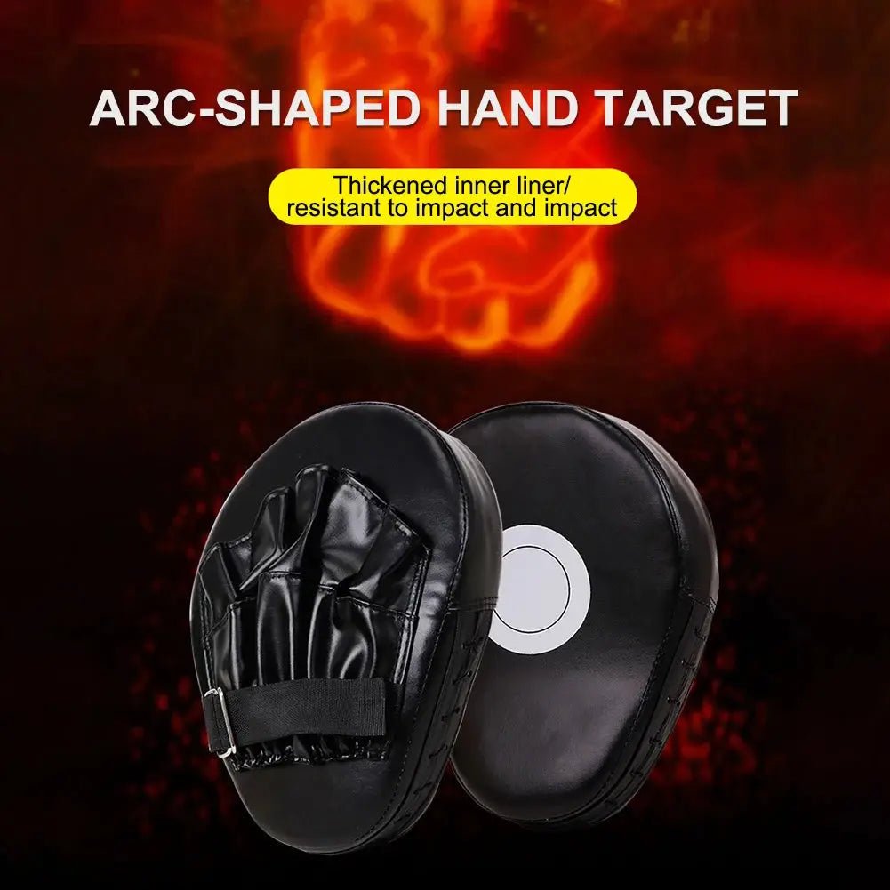 1/2Pcs Curved Boxing Hand Target PU Leather Punching Breathable Kickboxing Pads Boxing Focus Pad for MMA Martial Arts Training - KC’s Way‼️🥊