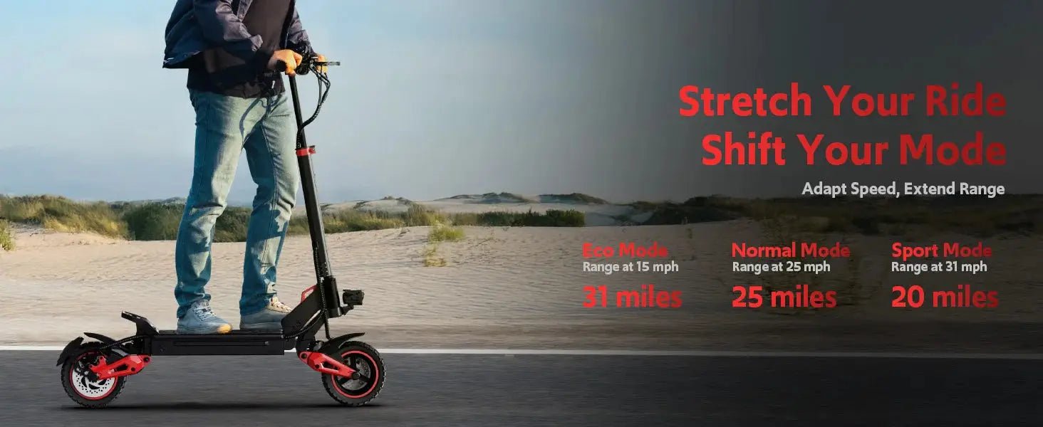 1600W Motor Adult J15 Electric Scooter Top Speed 32MPH, 48V18AH, 11 - inch Off - Road Tires Sport Folding eScooter For Commuting - PureGlamSpin