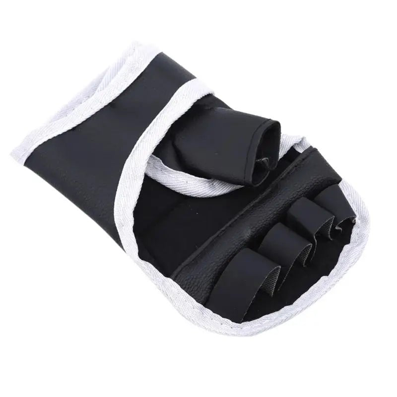 1Pair Black Half Finger Boxing Gloves PU Leather Fighting Kick Boxing Gloves Karate Muay Thai Training Workout Gloves Kids Men - KC’s Way‼️🥊