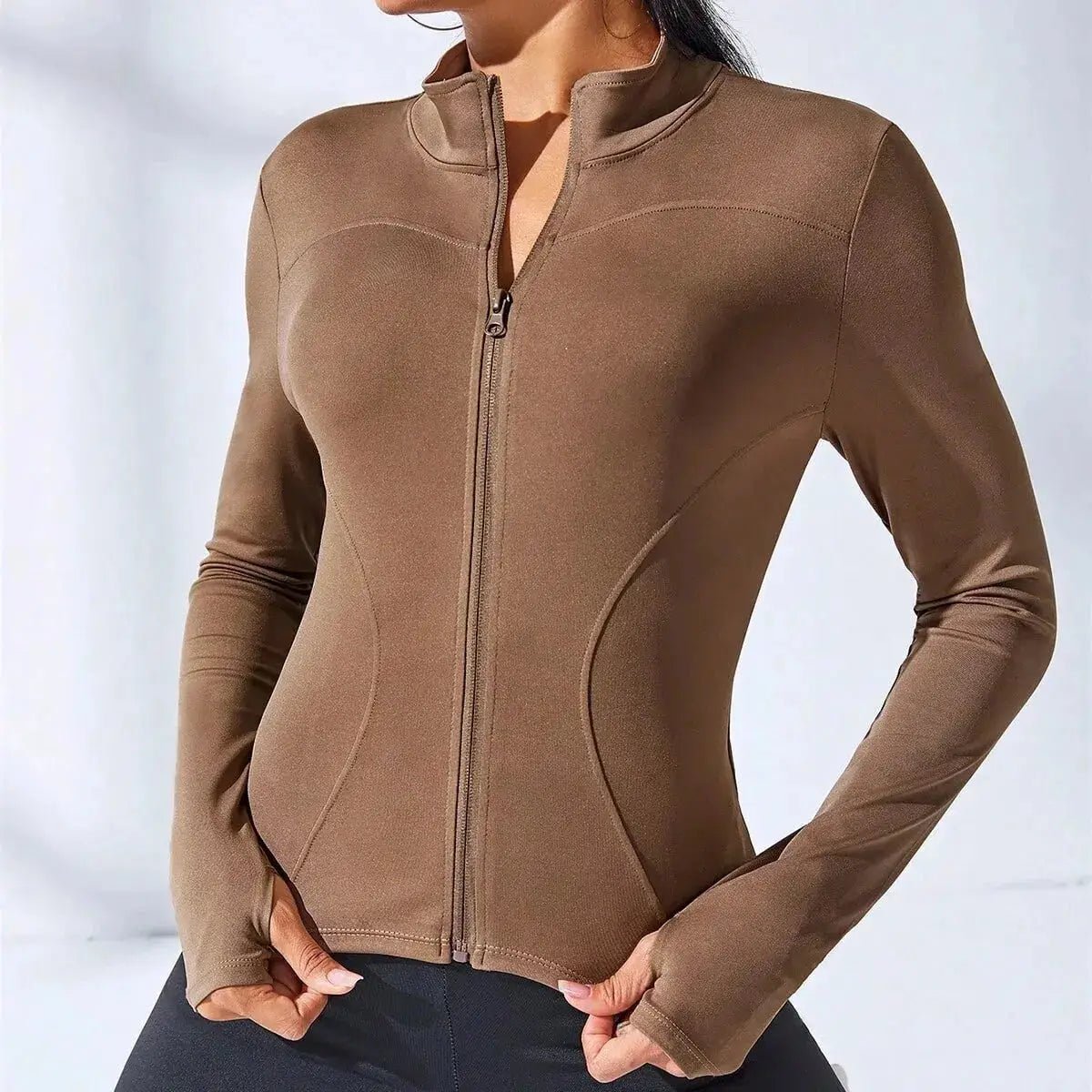 2024 New Yoga Coat Short Sports Jacket WOMEN'S Fitness Clothes Slimming Body Sculpting Zipper Yoga Jacket - KC’s Way‼️🥊