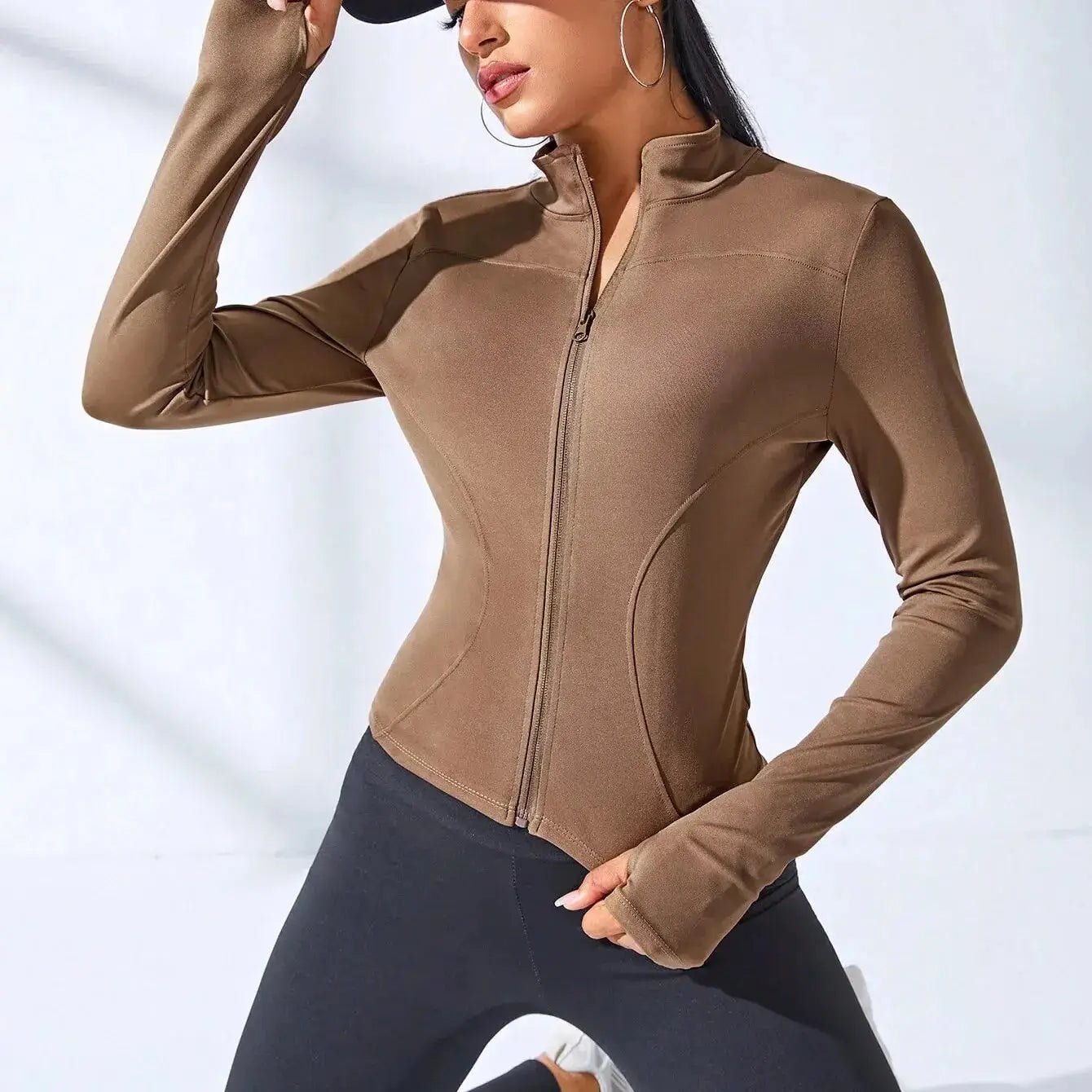 2024 New Yoga Coat Short Sports Jacket WOMEN'S Fitness Clothes Slimming Body Sculpting Zipper Yoga Jacket - KC’s Way‼️🥊
