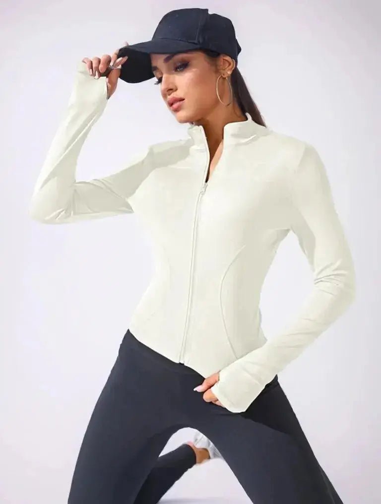 2024 New Yoga Coat Short Sports Jacket WOMEN'S Fitness Clothes Slimming Body Sculpting Zipper Yoga Jacket - KC’s Way‼️🥊