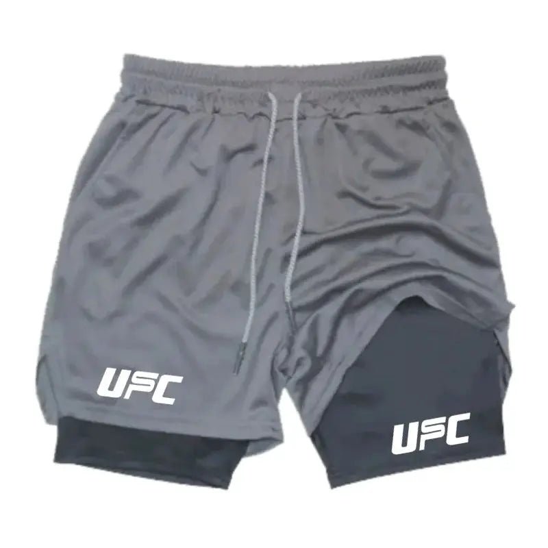 2025 New Boxing Double Shorts Printed Gym Sports 2 In 1 Shorts Mesh Quick Drying Workout Training Bottoms for men Summer - KC’s Way‼️🥊