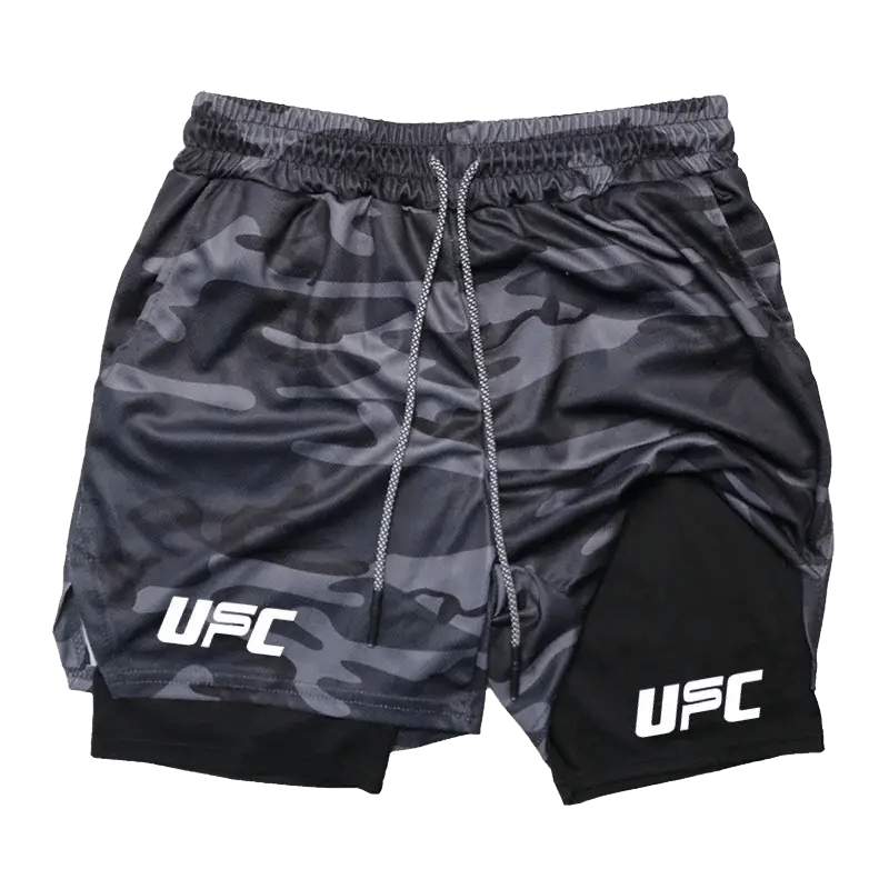 2025 New Boxing Double Shorts Printed Gym Sports 2 In 1 Shorts Mesh Quick Drying Workout Training Bottoms for men Summer - KC’s Way‼️🥊