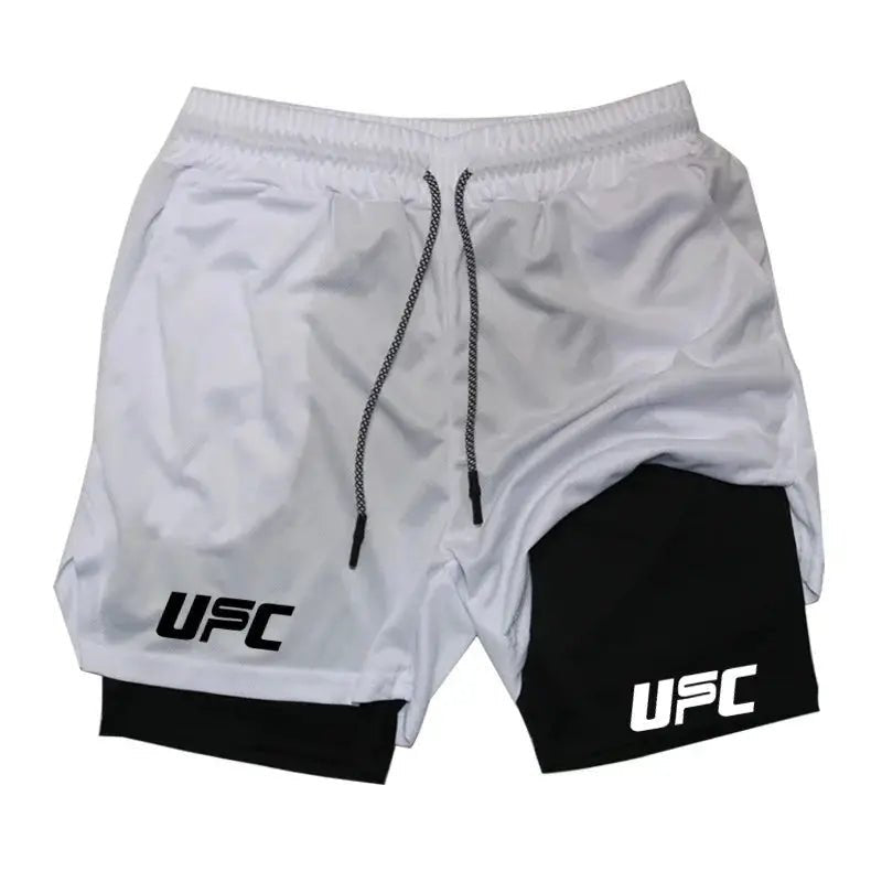 2025 New Boxing Double Shorts Printed Gym Sports 2 In 1 Shorts Mesh Quick Drying Workout Training Bottoms for men Summer - KC’s Way‼️🥊