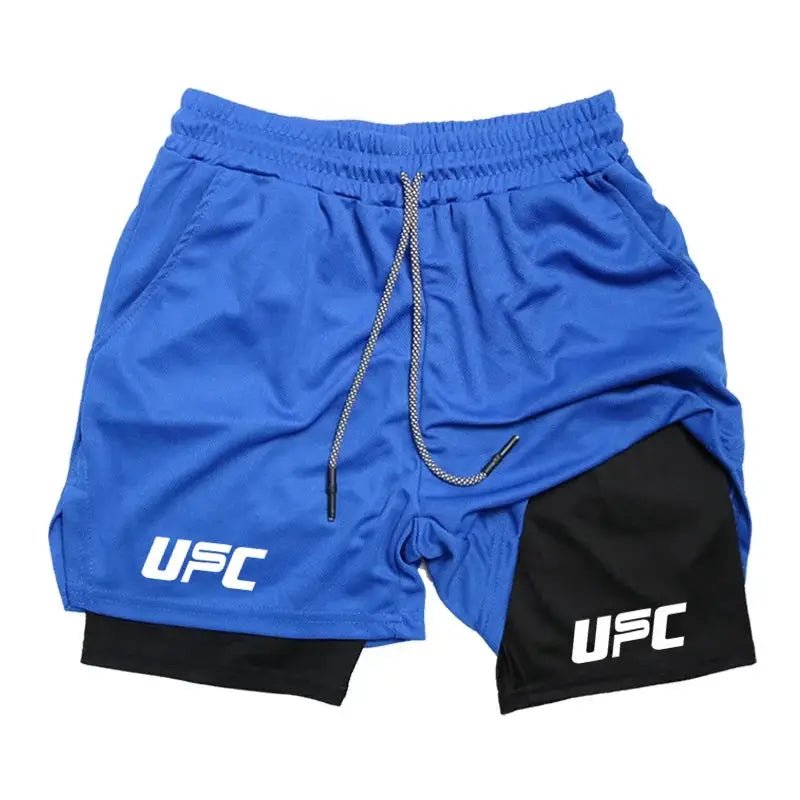 2025 New Boxing Double Shorts Printed Gym Sports 2 In 1 Shorts Mesh Quick Drying Workout Training Bottoms for men Summer - KC’s Way‼️🥊