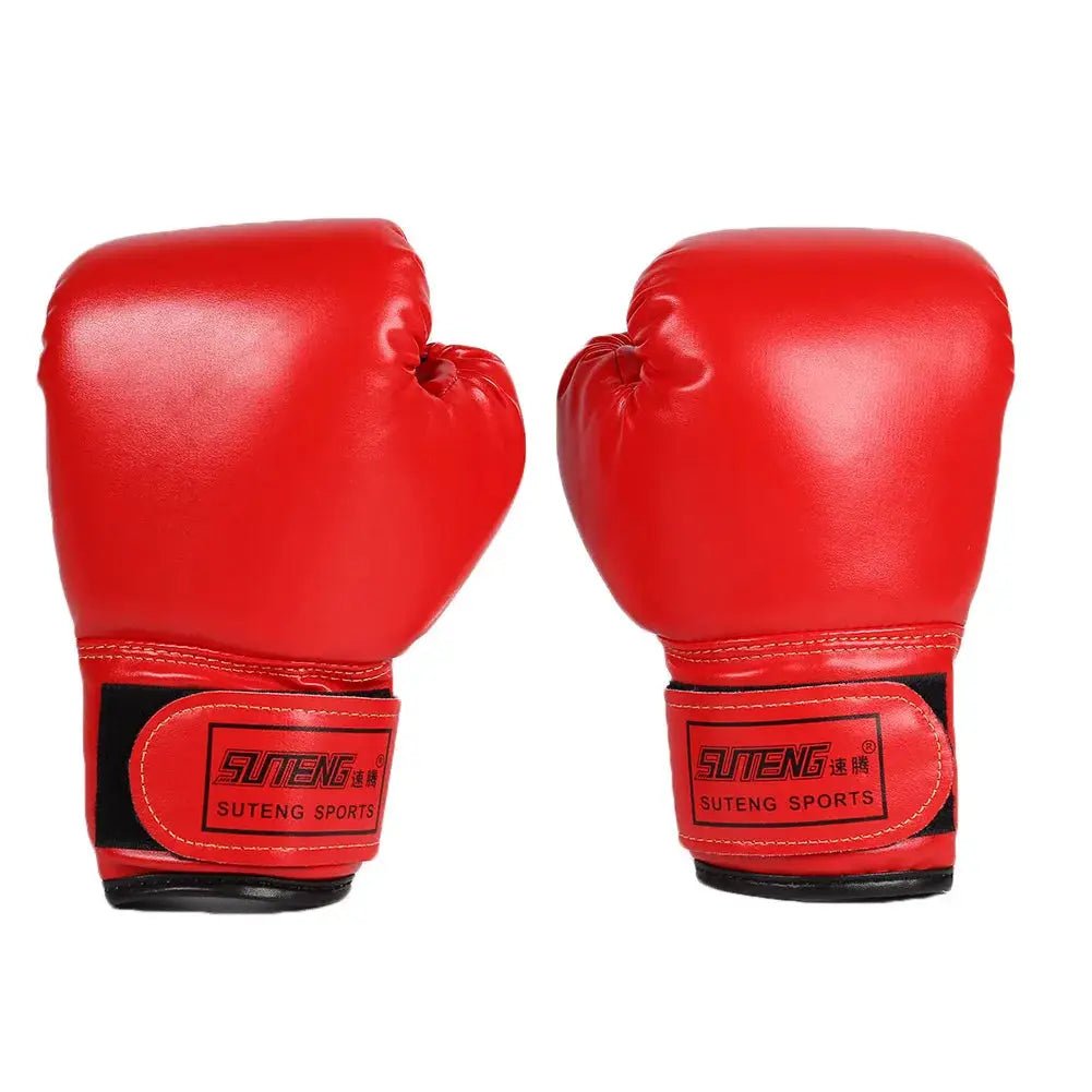 2Pcs Kids Boxing Gloves Children Punch Training Sparring Kickboxing Fighting Fitness Mitts Hitting Hand Protector Blue Black Red - KC’s Way‼️🥊