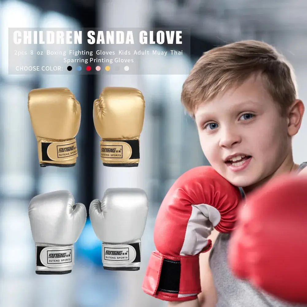 2pcs Kids Boxing Gloves PU Leather MMA Fighting Gloves Punching Bag Kickboxing Thai Gloves Professional for Kids Child Training - KC’s Way‼️🥊