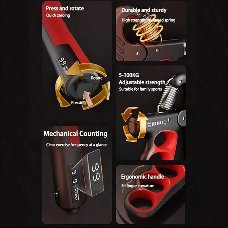 5 - 100kg Adjustable Grip Strength Device for Rehabilitation Training, Muscle Enhancement, Strength Training, Grip Strength Device - KC’s Way‼️🥊