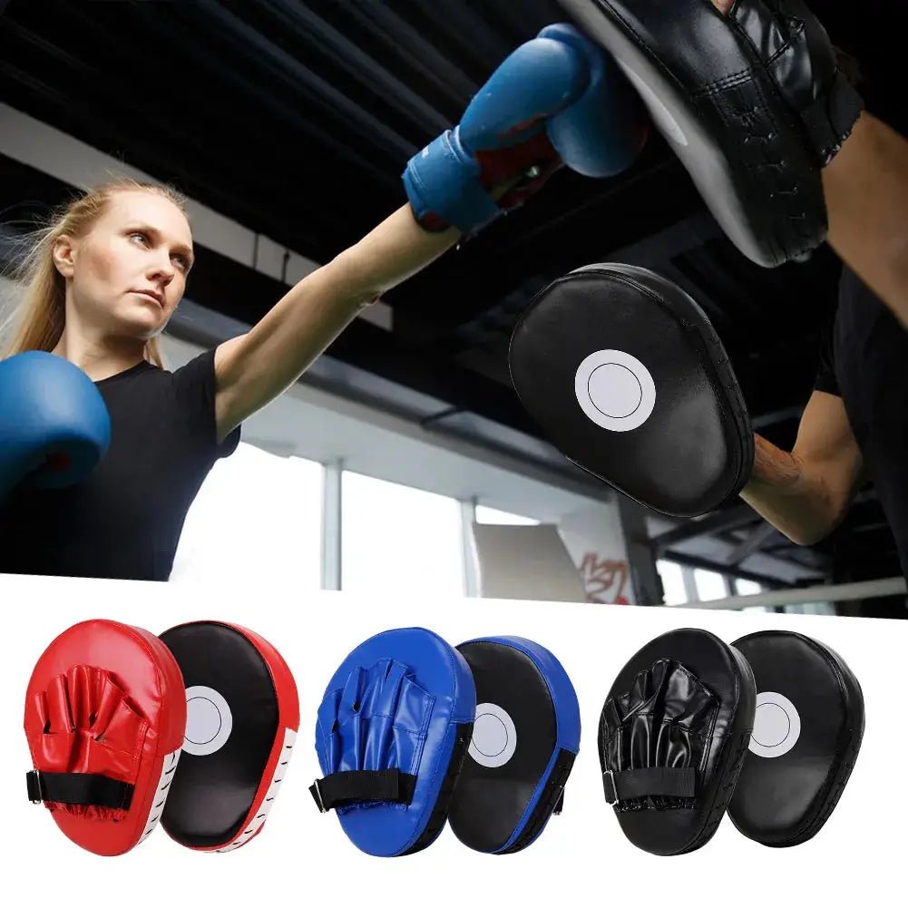 5 - Finger Hand Target PU Leather Curved Punching Mitts Breathable Kickboxing Pads Boxing Focus Pad for Martial Arts Training - KC’s Way‼️🥊