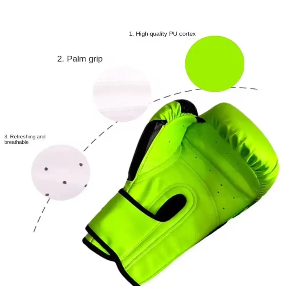 6/10/12/14Oz Kids Adult Boxing Gloves Breathable Professional Sanda Muay Thai Fighting Gloves PU Workout Gloves - KC’s Way‼️🥊