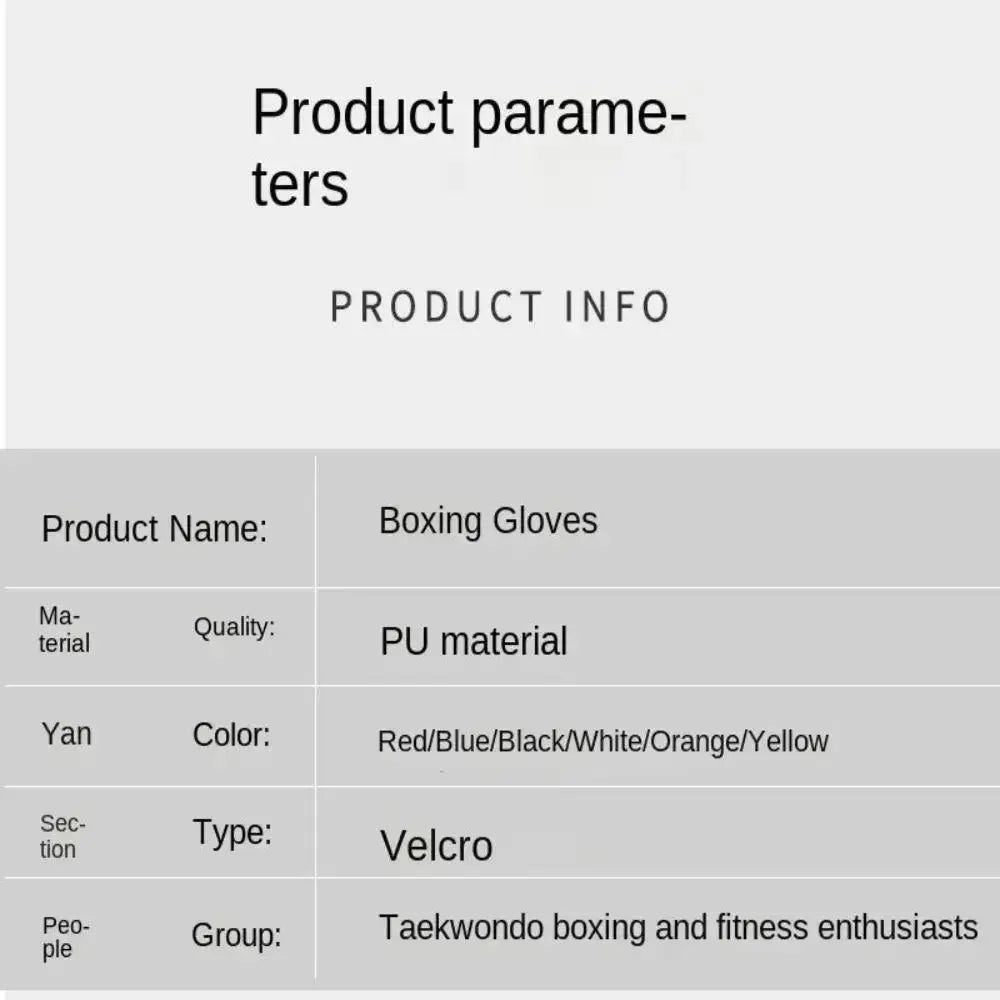 6/10/12/14Oz Kids Adult Boxing Gloves Breathable Professional Sanda Muay Thai Fighting Gloves PU Workout Gloves - KC’s Way‼️🥊