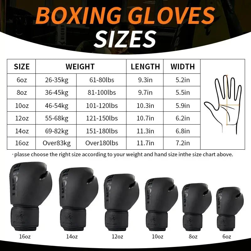 8/10/12/14/16oz Boxing Gloves Professional Adult Sanda Muay Thai Fighting Gloves Men and Women Training Sandbag Free Fight MMA - KC’s Way‼️🥊