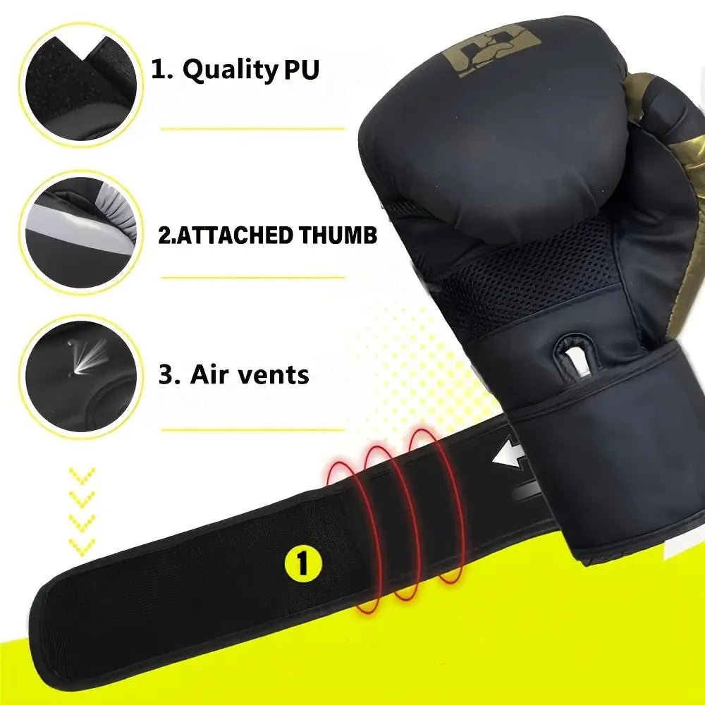 Adult professional boxing training gloves durable pu fighting training gloves, combat sports fighting gifts, unisex, for boxing - KC’s Way‼️🥊