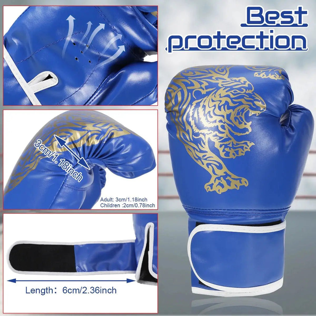 Adults Boxing Gloves Breathable PU Leather Fighting Gloves Kids Boxing Training Kickboxing Gloves for Gym Indoor Outdoor Sport - KC’s Way‼️🥊
