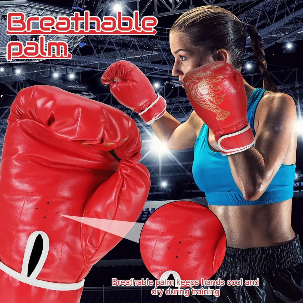 Adults Boxing Gloves Breathable PU Leather Fighting Gloves Kids Boxing Training Kickboxing Gloves for Gym Indoor Outdoor Sport - KC’s Way‼️🥊