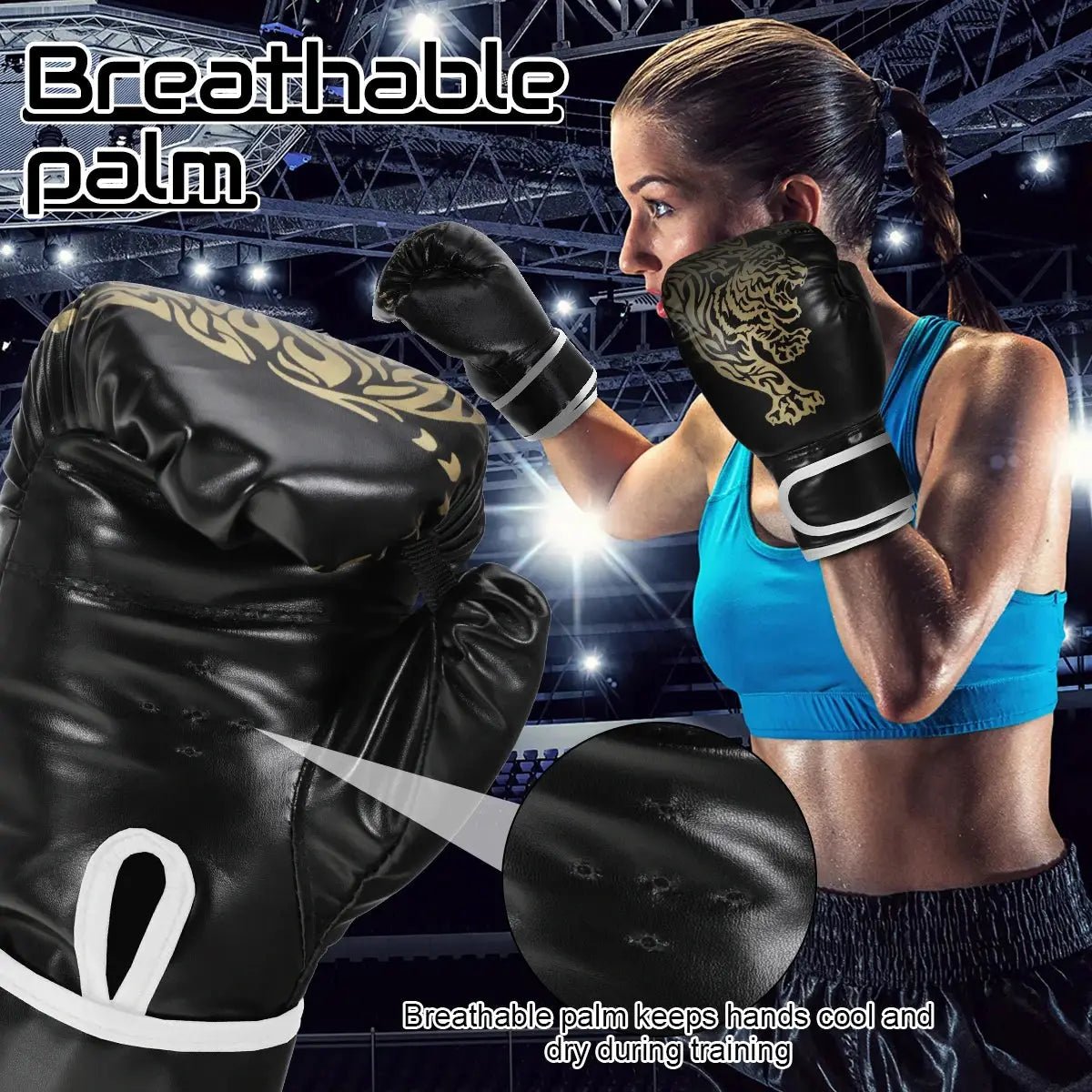 Adults Boxing Gloves Breathable PU Leather Fighting Gloves Kids Boxing Training Kickboxing Gloves for Gym Indoor Outdoor Sport - KC’s Way‼️🥊