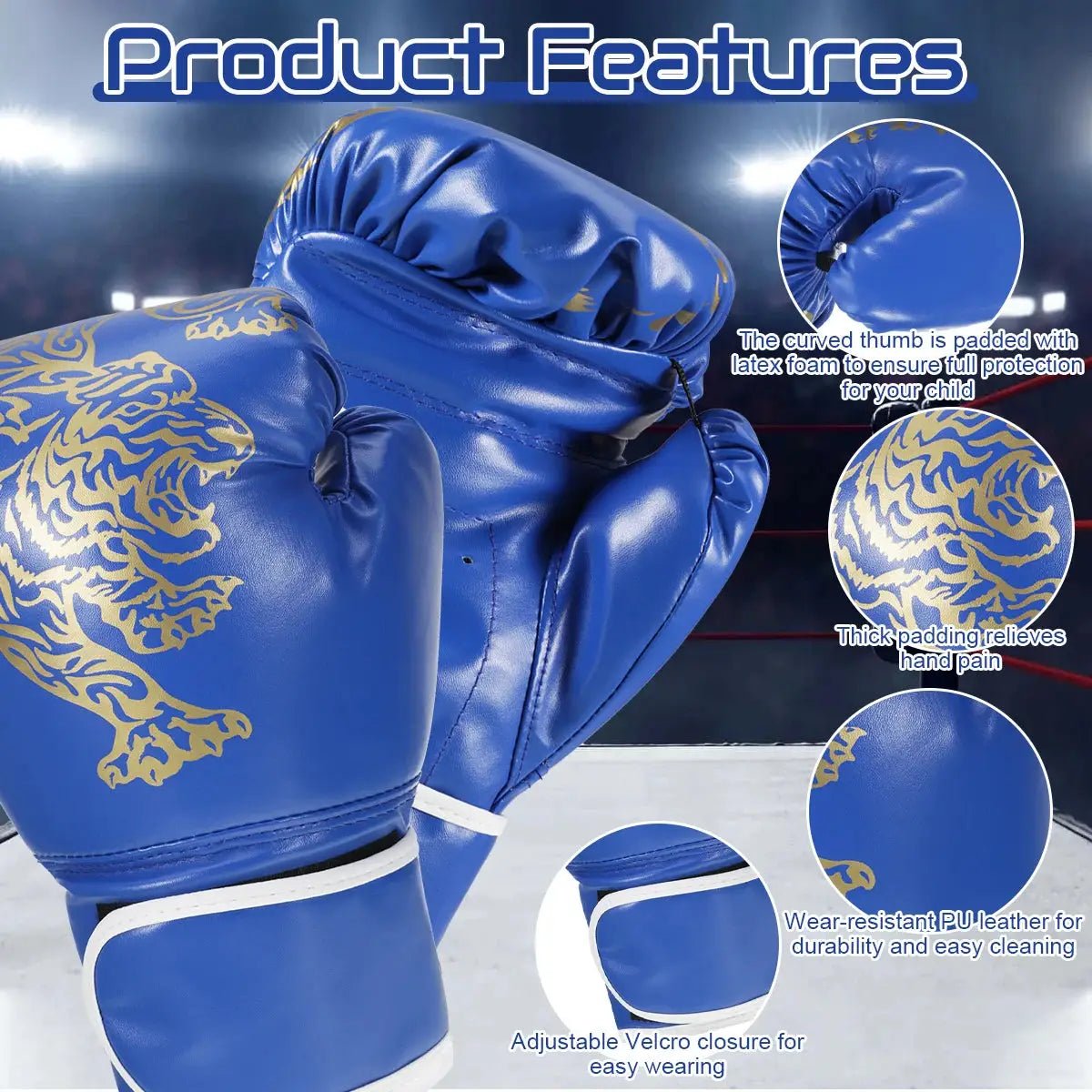 Adults Boxing Gloves Breathable PU Leather Fighting Gloves Kids Boxing Training Kickboxing Gloves for Gym Indoor Outdoor Sport - KC’s Way‼️🥊