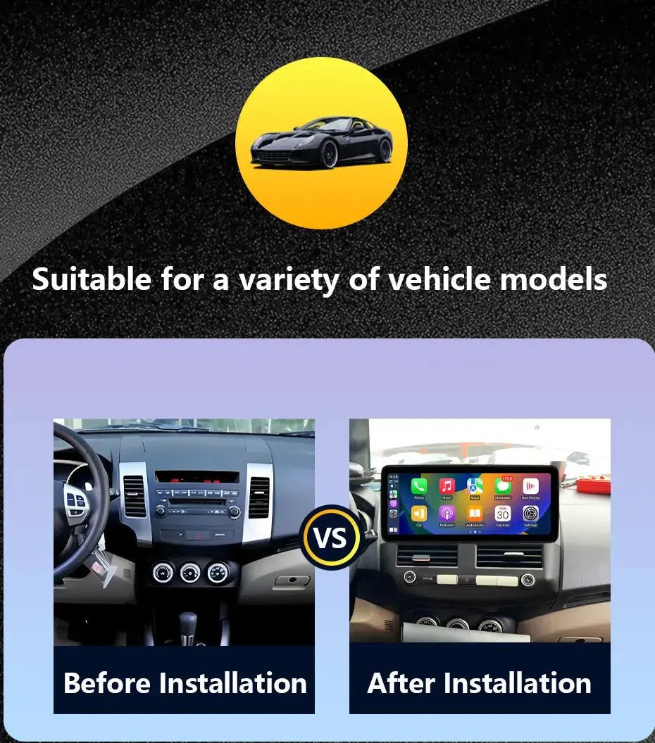 Android 15 for Mitsubishi Outlander 2008 - 2015 Car Radio Multimedia Video Audio Player Wireless CarPlay DSP Stereo GPS Navi BT - PureGlamSpin