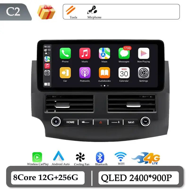 Android 15 for Mitsubishi Outlander 2008 - 2015 Car Radio Multimedia Video Audio Player Wireless CarPlay DSP Stereo GPS Navi BT - PureGlamSpin