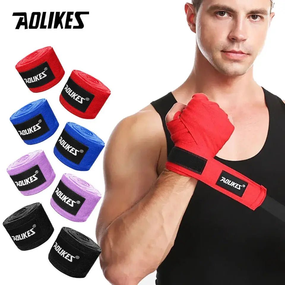 AOLIKES 1.5M 3M 5M Boxing Bandage Muay Thai Wrist Wraps Combat Protect Boxing Sport Kickboxing Hand Wrap Training Competition - KC’s Way‼️🥊