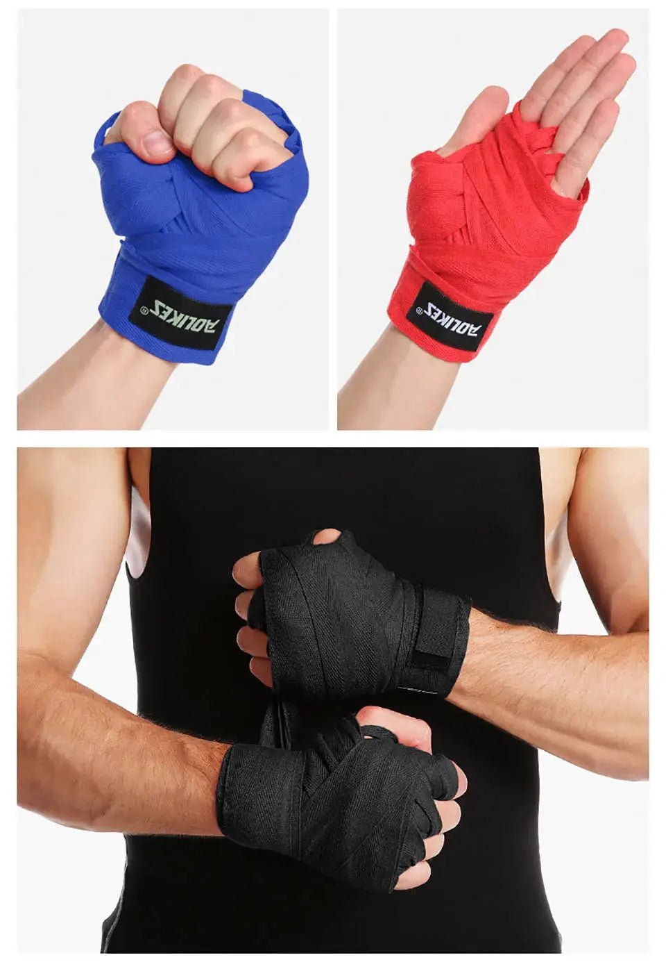 AOLIKES 1.5M 3M 5M Boxing Bandage Muay Thai Wrist Wraps Combat Protect Boxing Sport Kickboxing Hand Wrap Training Competition - KC’s Way‼️🥊