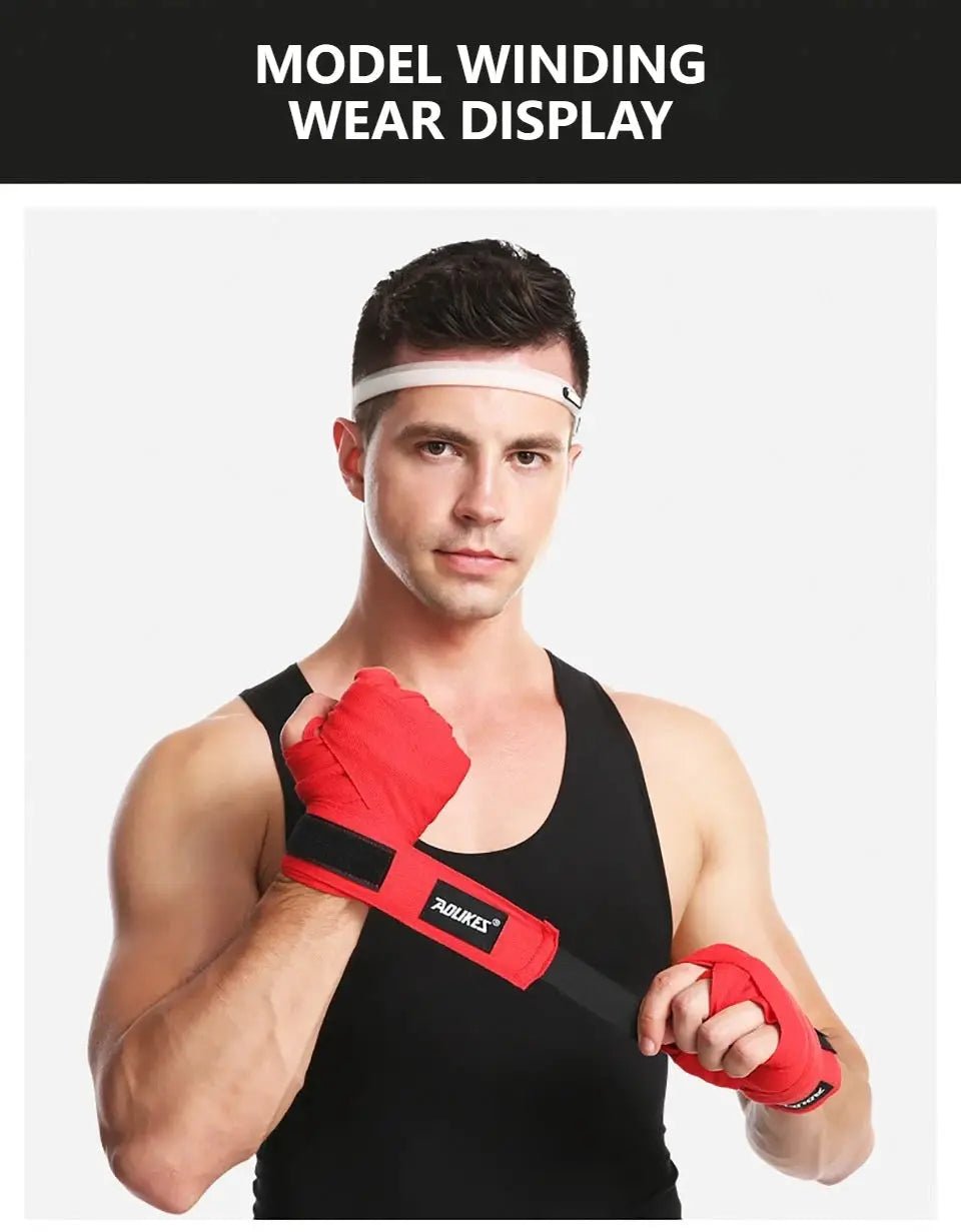 AOLIKES 1.5M 3M 5M Boxing Bandage Muay Thai Wrist Wraps Combat Protect Boxing Sport Kickboxing Hand Wrap Training Competition - KC’s Way‼️🥊