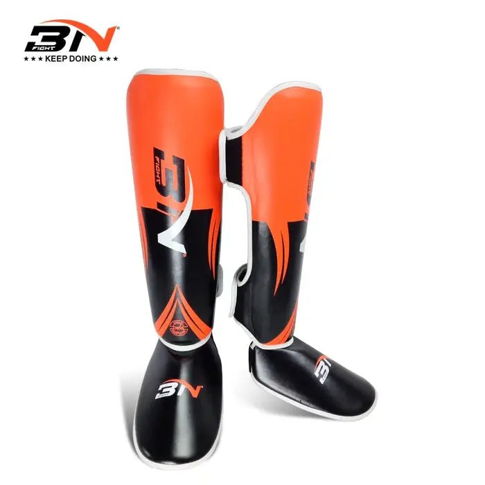 BN 1 Pair MMA Boxing Muay Thai Shin Guards Kickboxing Leg Support Shield Equipment Karate Ankle Foot Protection - KC’s Way‼️🥊