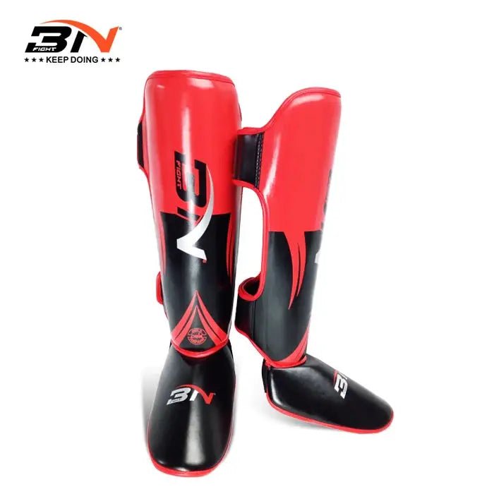 BN 1 Pair MMA Boxing Muay Thai Shin Guards Kickboxing Leg Support Shield Equipment Karate Ankle Foot Protection - KC’s Way‼️🥊