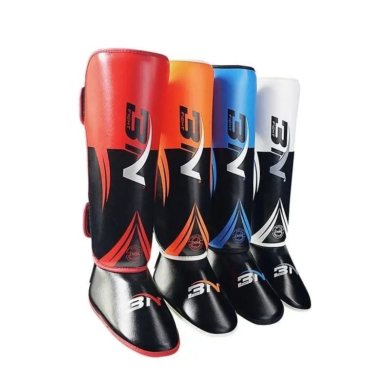 BN 1 Pair MMA Boxing Muay Thai Shin Guards Kickboxing Leg Support Shield Equipment Karate Ankle Foot Protection - KC’s Way‼️🥊