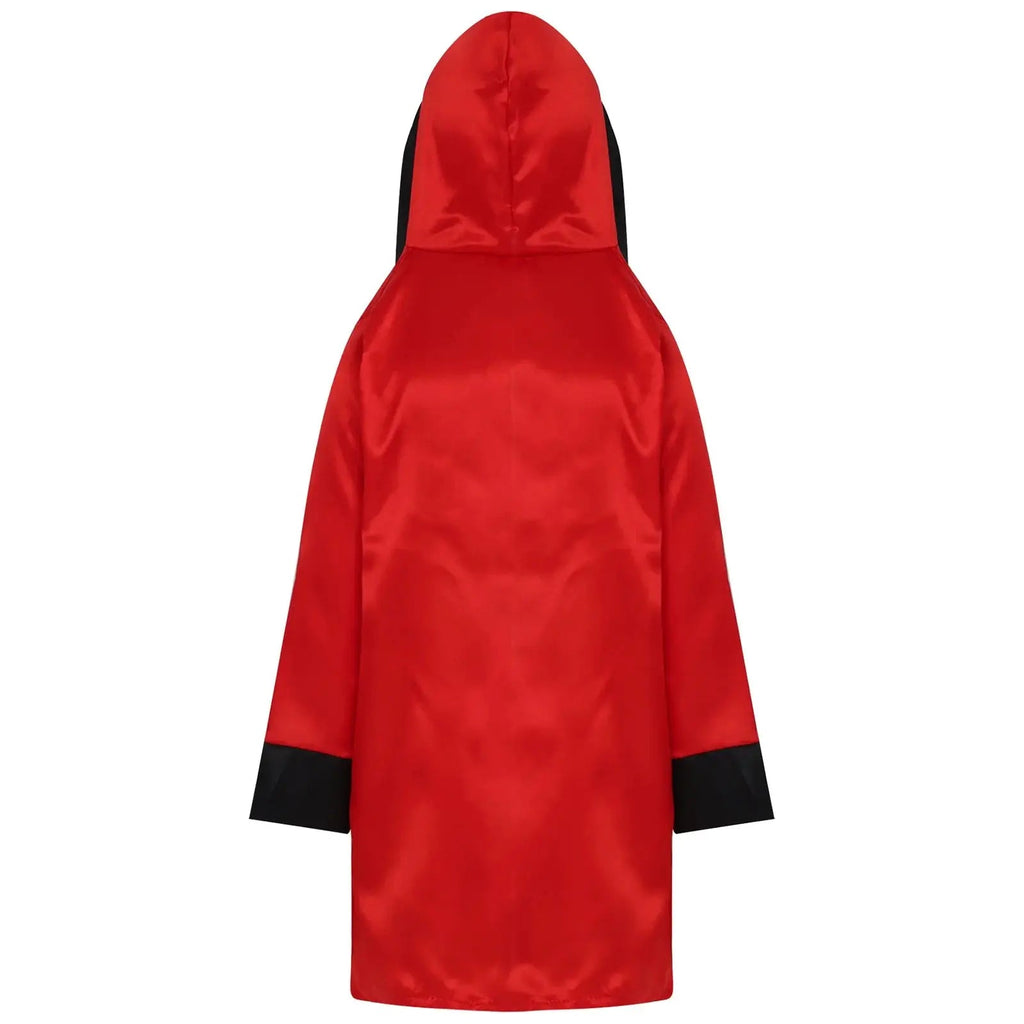 Boys Girls Boxing Outfit Costume Kickboxing Hooded Cloak Top Shorts And Hooded Outwear Gloves Halloween Grappling Muay Thai Set - KC’s Way‼️🥊