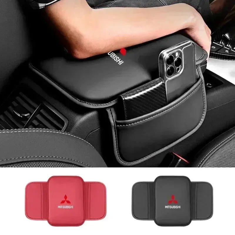 Car Armrest Mat Center Console Leather Protection Cushion For Mitsubishi Lancer 9 Ex Evo ASX L200 Colt Pajero Sport Durable - PureGlamSpin