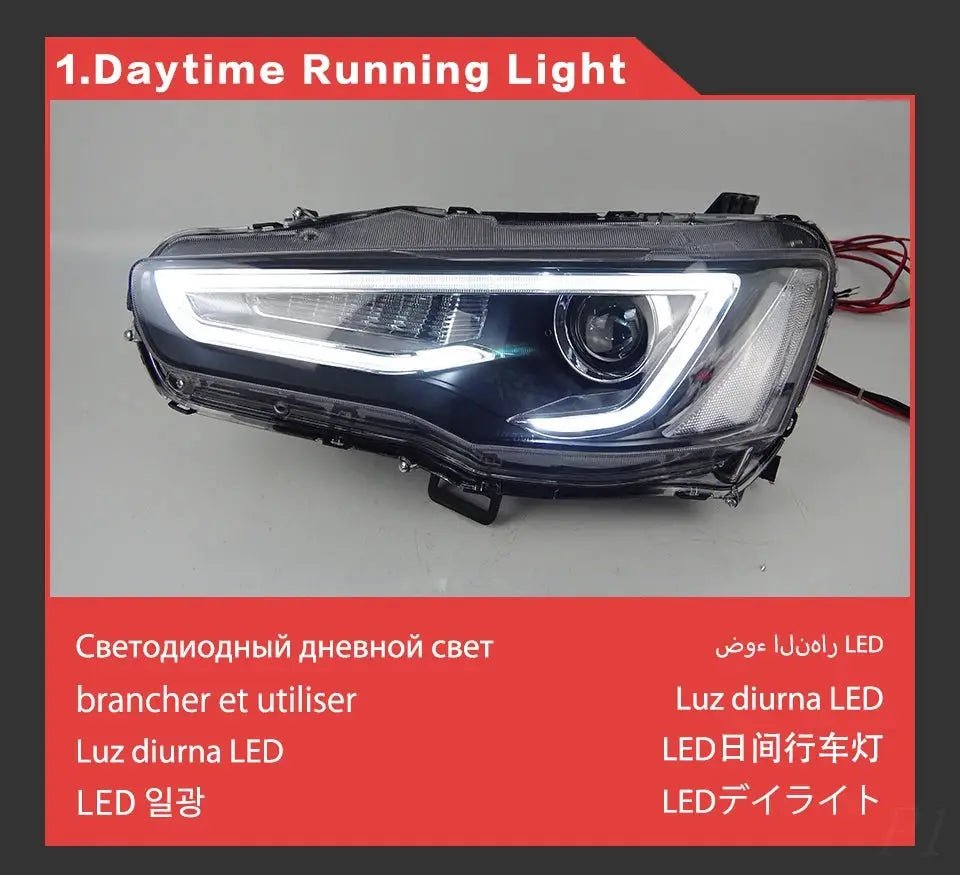 Car For Mitsubishi Lancer EX 2008 - 2016 Headlights DRL Hella LED Bi Xenon Bulb Fog Lights Car Accessory Lancer Head Lamp - PureGlamSpin