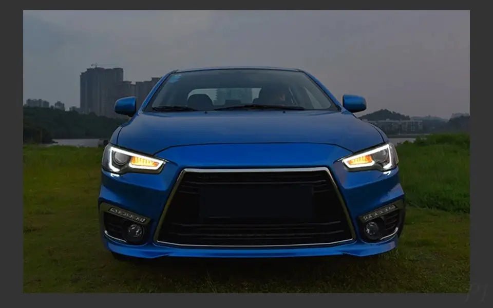 Car For Mitsubishi Lancer EX 2008 - 2016 Headlights DRL Hella LED Bi Xenon Bulb Fog Lights Car Accessory Lancer Head Lamp - PureGlamSpin
