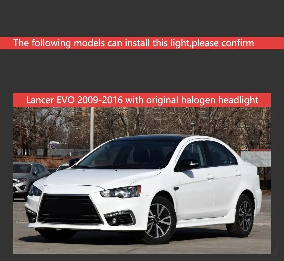 Car For Mitsubishi Lancer EX 2008 - 2016 Headlights DRL Hella LED Bi Xenon Bulb Fog Lights Car Accessory Lancer Head Lamp - PureGlamSpin